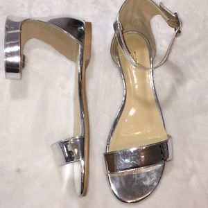 Zriey rave mirror like strappy silver sandal funky